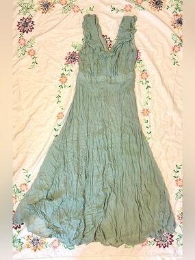 Whimsy Sage Vila Frill Dress